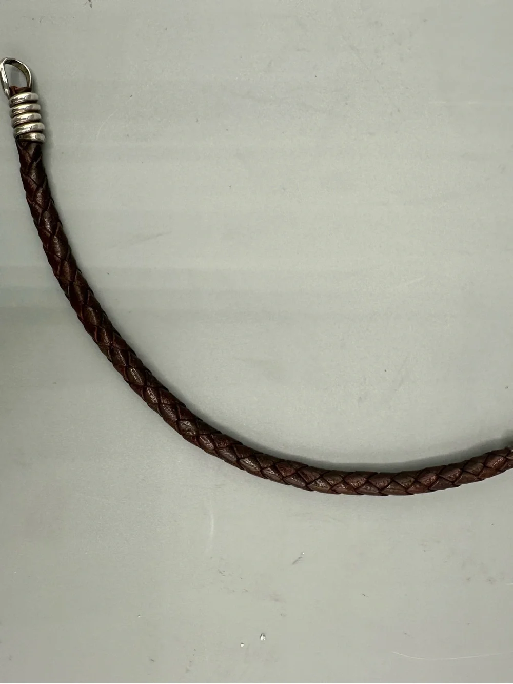 Braided Brown Leather Hook Clasp Bracelet - Unisex Boho Minimalist